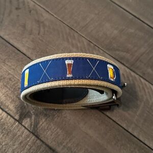 Beer and Golf belt - size 36 - Blue/Tan